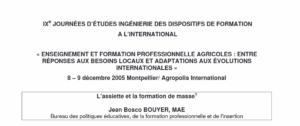 L’assiette et la formation de masse