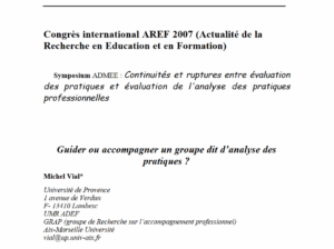 Guider ou accompagner un groupe dit d’analyse des pratiques?