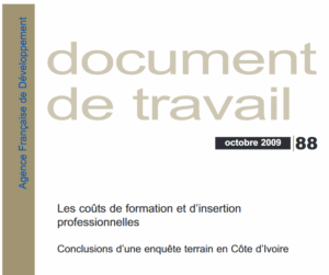 Les coûts de formation et d’insertion professionnelles – Conclusions d’une enquête terrain en Côte d’Ivoire