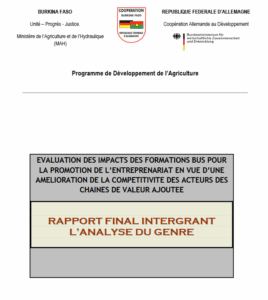 Rapport final / Évaluation des impacts des formations BUS pour la promotion de l’entreprenariat