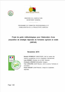 Guide méthodologique pour l’élaboration d’une proposition de stratégie régionale de formation agricole et rurale