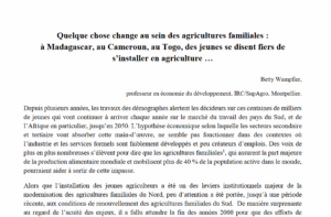 Quelque chose change au sein des agricultures familiales : à Madagascar, au Cameroun, au Togo, des jeunes se disent fiers de s’installer en agriculture