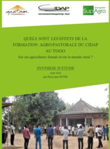 Quels sont les effets de la formation agro-pastorale du CIDAP au Togo sur ses agriculteurs formés et sur le monde rural ?