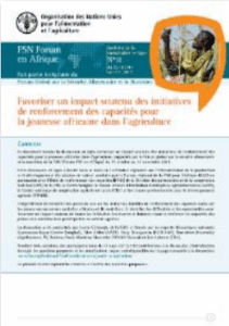 Favoriser un impact soutenu des initiatives de renforcement des capacités pour la jeunesse africaine dans l’agriculture