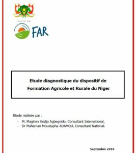 Etude diagnostique du dispositif de Formation Agricole et Rurale du Niger
