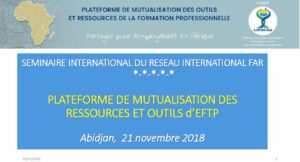 Plateforme de mutualisation des ressources et outils d’EFTP (Présentation PowerPoint)