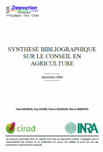 Synthèse bibliographique sur le Conseil en Agriculture