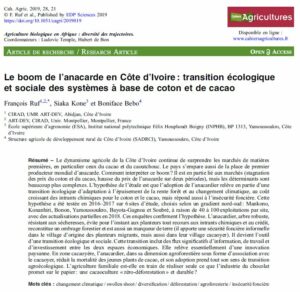 Le boom de l’anacarde en Côte d’Ivoire : transition écologique et sociale des systèmes à base de coton et de cacao.