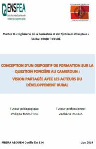Conception d’un dispositif de formation sur la question foncière au Cameroun : vision partagée avec les acteurs du développement rural.