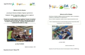 Togo / Prendre en compte le genre pour améliorer l’accès, le maintien et l’insertion post-formation des filles et des femmes dans la FAR