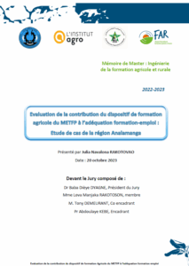 Contribution à l’analyse des trajectoires et stratégies de financement des projets d’installation des jeunes sorti(e)s des CFAR au Togo : cas du centre SICHEM