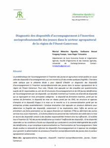 Cameroun / Diagnostic des dispositifs d’accompagnement à l’insertion socioprofessionnelle des jeunes dans le secteur agropastoral de la région de l’Ouest