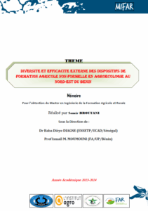 Diversité et efficacité externe des dispositifs de formation agricole non formelle en agroécologie au nord-est du bénin