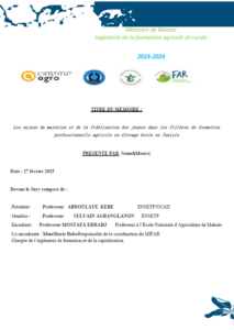 Les enjeux du maintien et de la fidélisation des jeunes dans les filières de professionnelle agricole en élevage bovin en Tunisie