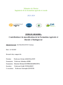 Contribution à la massification de la Formation Agricole et Rurale à Madagascar
