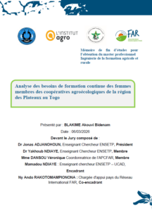 Analyse des besoins de formation continue des femmes membres des coopératives agroécologiques de la région des Plateaux au Togo